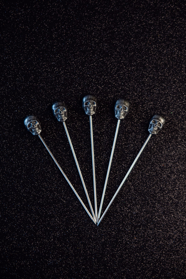 Black Skull Cocktail Picks