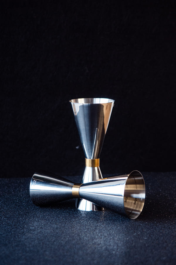 Silver 30/60 Jigger with Golden Strip